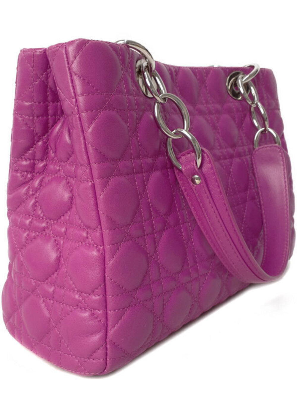 Dior Cannage Bag Tote Chain Quilted Christian Black